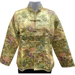 Hong Kong Memories Women's Gold Floral Jacket S NWT SKU 1344